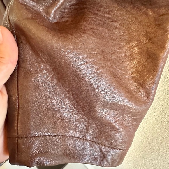 Johnson & Murphy lined lamb leather coat retail $2200 free Fendi Burberry scarf - Picture 3 of 10